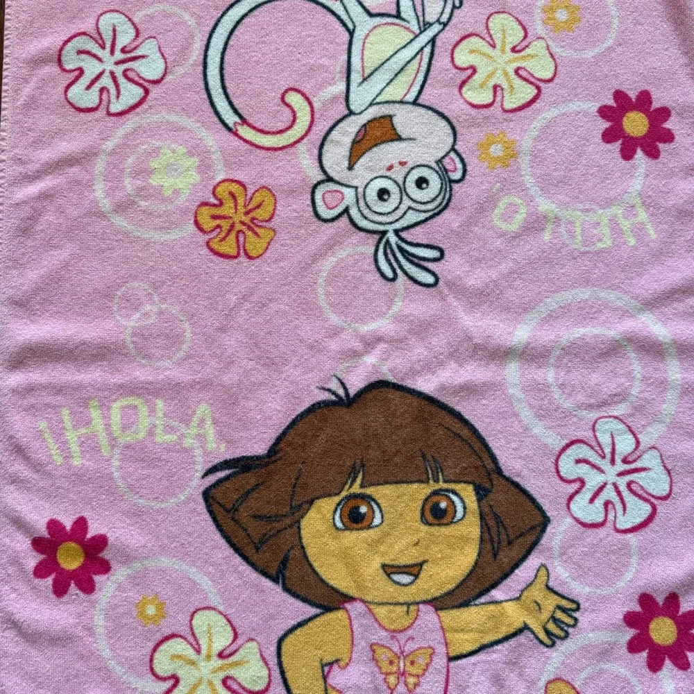 Vintage Dora The Explorer Beach Towel Pink Boots Hola Amigos Y2K Kidcore 42x23
